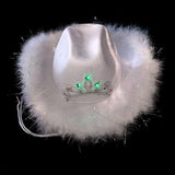 Premium LED Cowboy Hat (White Color, 1 Quantity Per Pack) - Glow-Paradise