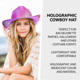 Neon Sparkly Iridescent Glitter Cowboy Hat (Metallic Pink, 1 Quantity Per Pack) - Glow-Paradise