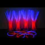 8 Inch Premium Glow Stick Bracelets - Bi Colors - Red/Blue (100 Counts Per Pack) - Glow-Paradise