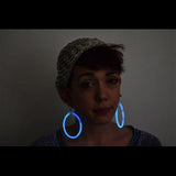 Glow In The Dark Hoop Earrings (Aqua Color, 50 Pairs Per Pack) - Glow-Paradise
