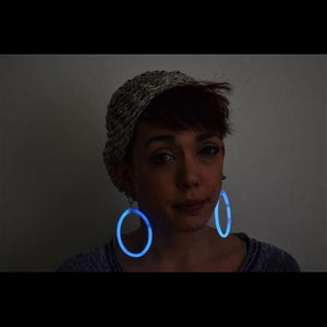 Glow In The Dark Hoop Earrings (Aqua Color, 50 Pairs Per Pack) - Glow-Paradise