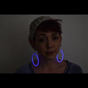 Glow In The Dark Hoop Earrings (Purple Color, 50 Pairs Per Pack) - Glow-Paradise