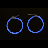 Glow In The Dark Hoop Earrings (Purple Color, 50 Pairs Per Pack) - Glow-Paradise