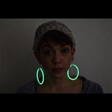 Glow In The Dark Hoop Earrings (Green Color, 50 Pairs Per Pack) - Glow-Paradise