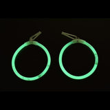 Glow In The Dark Hoop Earrings (Green Color, 50 Pairs Per Pack) - Glow-Paradise