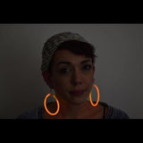 Glow In The Dark Hoop Earrings (Orange Color, 50 Pairs Per Pack) - Glow-Paradise