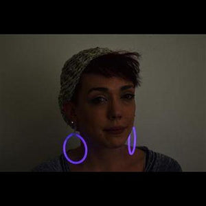 Glow In The Dark Hoop Earrings (Blue Color, 50 Pairs Per Pack) - Glow-Paradise