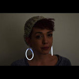 Glow In The Dark Hoop Earrings (White Color, 50 Pairs Per Pack) - Glow-Paradise