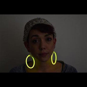 Glow In The Dark Hoop Earrings (Yellow Color, 50 Pairs Per Pack) - Glow-Paradise