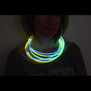 22 Inch Premium Jumbo Glow Necklaces Tricolor (Aqua/Green/Yellow, 50 Count Per Pack) - Glow-Paradise