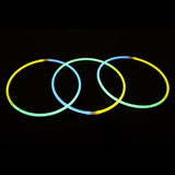 22 Inch Premium Jumbo Glow Necklaces Tricolor (Aqua/Green/Yellow, 50 Count Per Pack) - Glow-Paradise