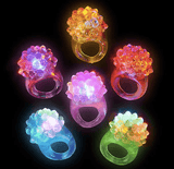 LED Flashing Jelly Bumpy Rings (Yellow Color, 12 Rings Per Pack) - Glow-Paradise