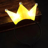 LED Light Up Crown Headband (Yellow Color, 1 Quantity Per Pack) - Glow-Paradise