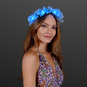 Autumn Festival Harvest Light Up Flower Crown Headband LED Lights (Blue Color, 1 Quantity Per Pack) - Glow-Paradise