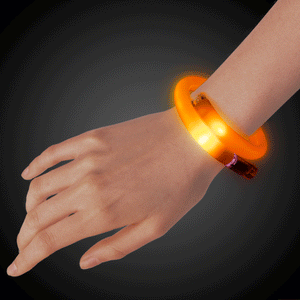 LED Light Up Purple Tube Bracelets (Orange Color, 1 Bracelet Per Pack) - Glow-Paradise