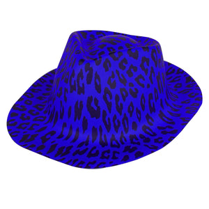 Neon Animal Print Camouflage Fedora Hats (Blue Color, 1 Quantity Per Pack) - Glow-Paradise