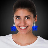 LED Light Up Star Shape Clip-On Earrings (Blue Color, 1 Pair Per Pack) - Glow-Paradise