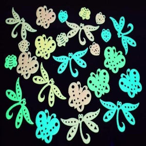 Glow in the Dark Multicolor Butterflies Stickers (24 Stickers Per Pack) - Glow-Paradise