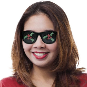 Christmas Holly Party Sunglasses (1 Sunglasses Per Pack) - Glow-Paradise