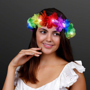 Autumn Festival Harvest Light Up Flower Crown Headband LED (Rainbow Color, 1 Quantity Per Pack) - Glow-Paradise