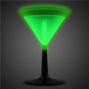 9 Oz Glow In The Dark Martini Glass (Green Color, 1 Glass Per Pack) - Glow-Paradise