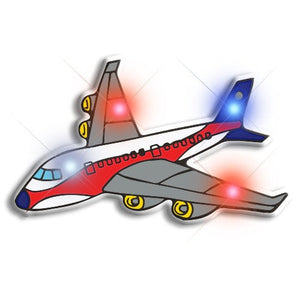 Airplane Flashing Body Light Lapel Pins (1 Per Pack) - Glow-Paradise