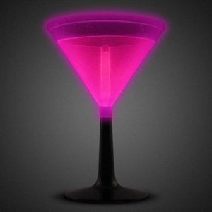 9 Oz Glow In The Dark Martini Glass (Pink Color, 1 Glass Per Pack) - Glow-Paradise