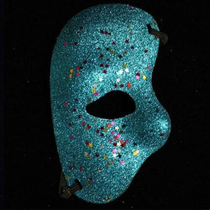 Half Face Glitter Mask (Aqua Color, 2 Mask Per Pack) - Glow-Paradise