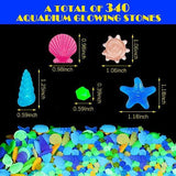 Glow in The Dark Glowing Multi-Colored Aquarium Stones (340 Pieces Per Pack) - Glow-Paradise