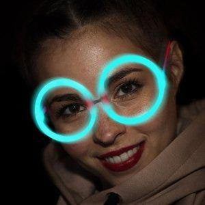 Round Glow Eyeglasses (Aqua Color, 50 Count Per Pack) - Glow-Paradise