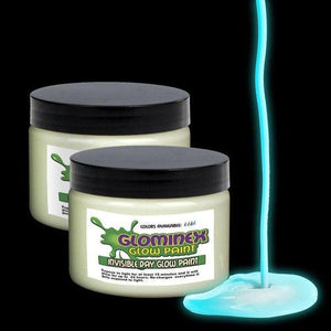 Glominex Glow Paint 4 oz Jar - Invisible Day (Aqua Color, 1 Jar Per Pack) - Glow-Paradise