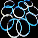8 Inch Premium Glow Stick Bracelets - Bi Color - White/Aqua (100 Counts Per Pack) - Glow-Paradise