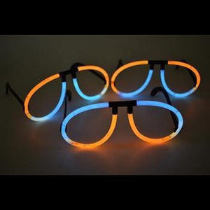 Glow Eyeglasses Bi-Color - Aviator Style- Bi Aqua/Orange (50 Eye Glassess Per Pack) - Glow-Paradise