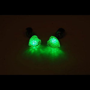 LED Light Up Heart Stud Earrings (Green Color, 1 Pair Per Pack) - Glow-Paradise