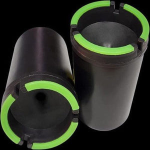 Glow in The Dark Cup Style Jumbo Cigarette Ashtray Black (2 Ashtrays Per Pack) - Glow-Paradise