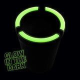 Glow in The Dark Cup Style Jumbo Cigarette Ashtray Black (2 Ashtrays Per Pack) - Glow-Paradise