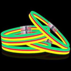 22 Inch Triple Wide Twister Glow sticks Necklaces (Red/Yellow/Green, 25 Count Per Pack) - Glow-Paradise