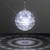Light Up Groovy Disco Mirror Ball Crystal Earrings (White Color, 1 Pair Per Pack) - Glow-Paradise