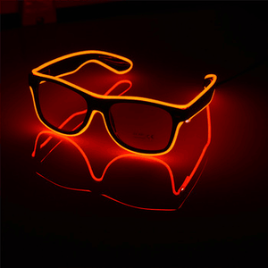 EL-Wire Aviator Shades with Sound Sensor and Clear Lens (Red Color, 1 Per Pack) - Glow-Paradise