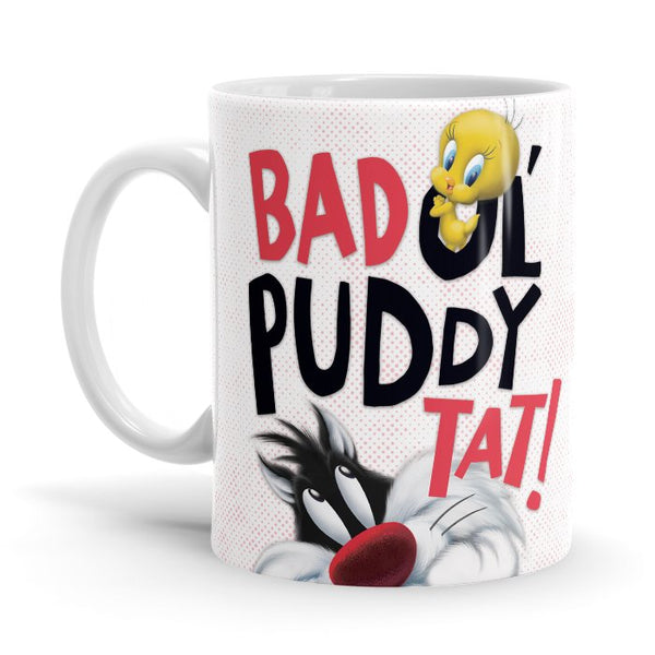 Bad Ol' Puddy Tat - Looney Tunes Ceramic Home Kitchen Drinking Coffee Milk Mug (350ml/11oz, Made in USA) - Glow-Paradise