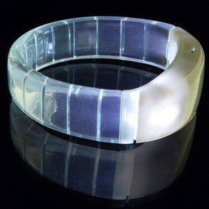 LED Flashing Bangle Bracelets (White Color, 12 Bracelets Per Pack) - Glow-Paradise