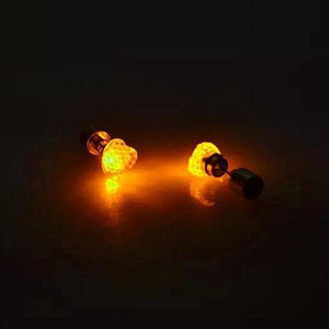 LED Light Up Heart Stud Earrings (Yellow Color, 1 Pair Per Pack) - Glow-Paradise