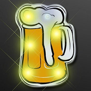 LED Beer Flashing Body Light Lapel Pins (1 Per Pack) - Glow-Paradise