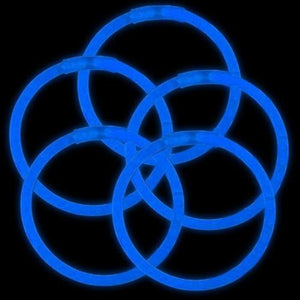 8 Inch Premium Glow Stick Bracelets (Blue Color, 100 Counts Per Pack) - Glow-Paradise