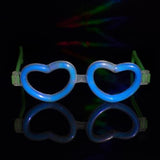 Glow Heart Shaped Glasses (Blue Color, 12 Eye Glassess Per Pack) - Glow-Paradise