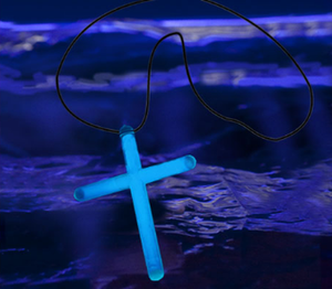 15 Inch Glow Stick Cross Necklaces (Blue Color, 50 Necklaces Per Pack) - Glow-Paradise