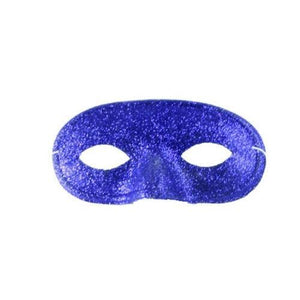 Glitter Domino Masks (Blue Color, 12 Masks Per Pack) - Glow-Paradise