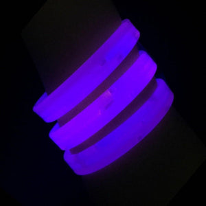 9 Inch Triple Wide Glow Bracelets/Wristbands (Blue Color, 25 Counts Per Pack) - Glow-Paradise