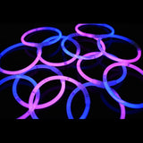 8 Inch Premium Glow Stick Bracelets - Bi Color - Blue/Pink (100 Counts Per Pack) - Glow-Paradise