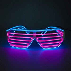 EL-Wire 80's Style Party Shades - Blue and Pink (1 Per Pack) - Glow-Paradise